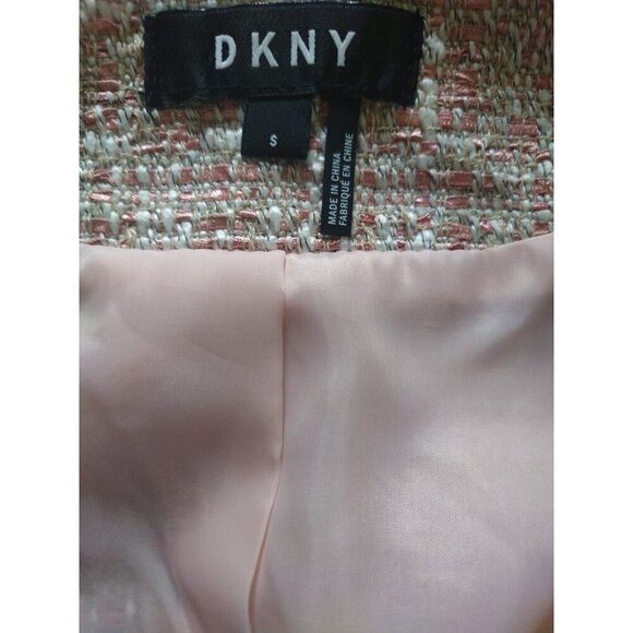 DKNY Women's Tweed Jacket with Pink Trim, Polyester, Size S. NWT. - Picture 4 of 10